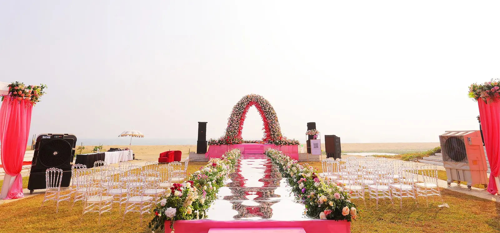 Beach wedding ceremony